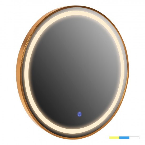 ΚΑΘΡΕΠΤΗΣ ΤΟΙΧΟΥ ΣΤΡΟΓΓΥΛΟΣ ROUNDER ΑΛΟΥΜΙΝΙΟ ΣΕ ΧΡΥΣΟ-ΦΩΤΙΣΜΟΣ LED Φ80εκ.