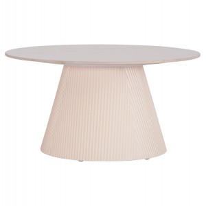 ΤΡΑΠΕΖΙ ΣΑΛΟΝΙΟΥ DUNCAN ΚΕΡΑΜΙΚΟ TOP-MDF ΒΑΣΗ-ΚΡΕΜ ΛΕΥΚΟ Φ80x41Υεκ.