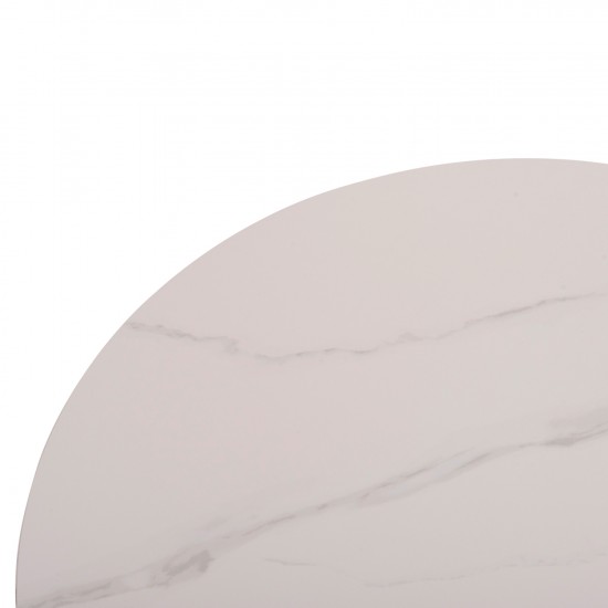 ΤΡΑΠΕΖΙ ΣΑΛΟΝΙΟΥ DUNCAN ΚΕΡΑΜΙΚΟ TOP-MDF ΒΑΣΗ-ΚΡΕΜ ΛΕΥΚΟ Φ80x41Υεκ.