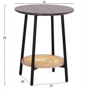 ΒΟΗΘΗΤΙΚΟ ΤΡΑΠΕΖAKI SEWELL MDF ΣΕ ZEBRANO-ΜΕΤΑΛΛΙΚΑ ΠΟΔΙΑ-WICKER Φ45x55Υεκ