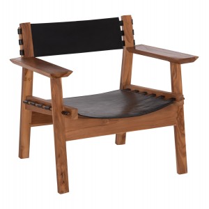 ΠΟΛΥΘΡΟΝΑ KONNA TEAK ΞΥΛΟ ΣΕ ΦΥΣΙΚΟ-ΔΕΡΜΑ ΑΓΕΛΑΔΟΣ ΣΕ ΜΑΥΡΟ 80x64x73Υεκ.