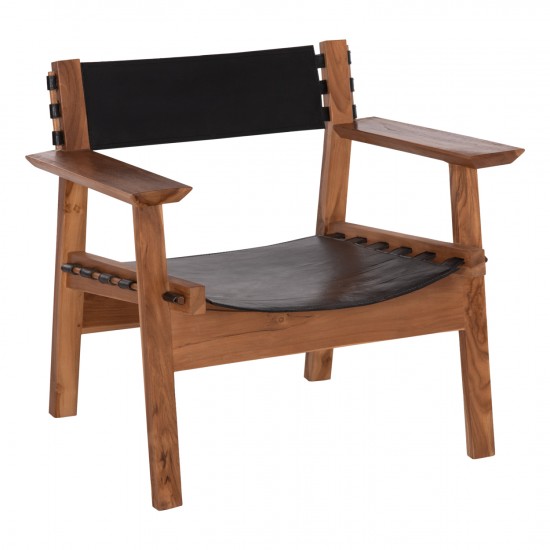 ΠΟΛΥΘΡΟΝΑ KONNA TEAK ΞΥΛΟ ΣΕ ΦΥΣΙΚΟ-ΔΕΡΜΑ ΑΓΕΛΑΔΟΣ ΣΕ ΜΑΥΡΟ 80x64x73Υεκ.