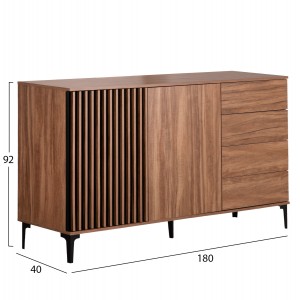 ΜΠΟΥΦΕΣ ΣΕΙΡΑ HARRY ΜΕΛΑΜΙΝΗ ΦΥΣΙΚΟ ΞΥΛΟΥ-ΜΑΥΡΟ 180x40x92Υεκ.