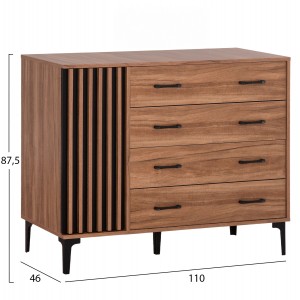 ΣΥΡΤΑΡΙΕΡΑ ΣΕΙΡΑ HARRY ΜΕΛΑΜΙΝΗ ΦΥΣΙΚΟ ΞΥΛΟΥ-ΜΑΥΡΟ 110x46x87,5Υεκ.