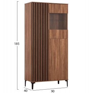 ΒΙΤΡΙΝΑ ΣΕΙΡΑ HARRY ΜΕΛΑΜΙΝΗ ΦΥΣΙΚΟ ΞΥΛΟΥ-ΜΑΥΡΟ 90x40x185Υεκ.