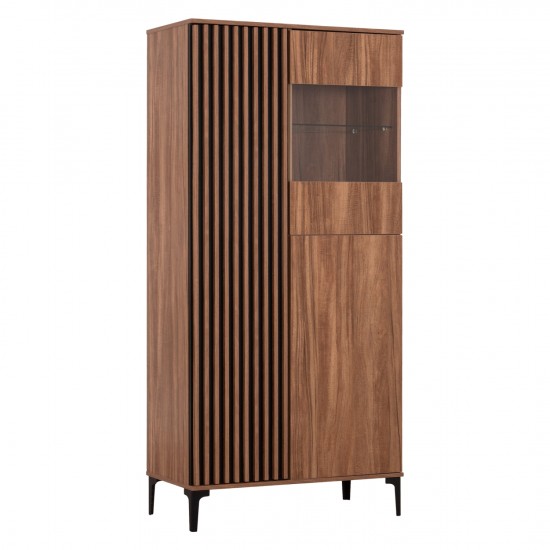 ΒΙΤΡΙΝΑ ΣΕΙΡΑ HARRY ΜΕΛΑΜΙΝΗ ΦΥΣΙΚΟ ΞΥΛΟΥ-ΜΑΥΡΟ 90x40x185Υεκ.