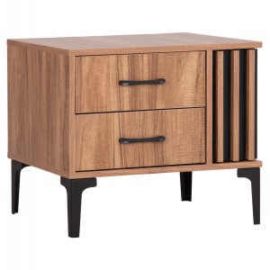 ΚΟΜΟΔΙΝΟ ΣΕΙΡΑ HARRY ΜΕΛΑΜΙΝΗ ΦΥΣΙΚΟ ΞΥΛΟΥ-ΜΑΥΡΟ 55x43x48Υεκ.