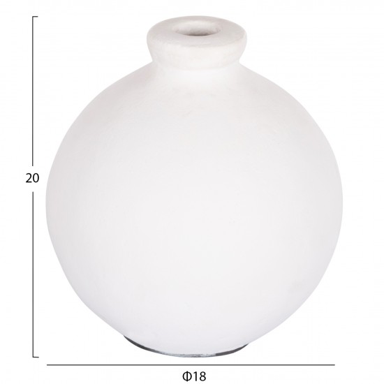 ΔΙΑΚΟΣΜΗΤΙΚΟ ΒΑΖΟ ΣΕΙΡΑ CLAYVON ΤΕΡΑΚΟΤΑ ΣΕ ΛΕΥΚΟ 18x18x20Υεκ.