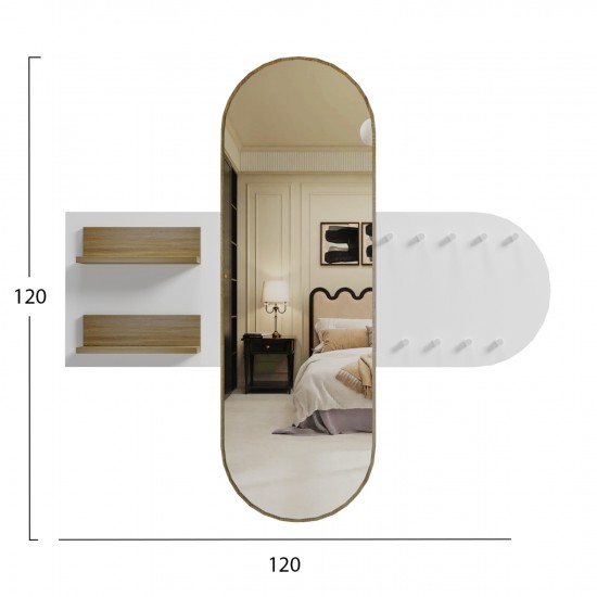 ΕΠΙΠΛΟ ΕΙΣΟΔΟΥ ΜΕ ΚΑΘΡΕΦΤΗ CHERYL ΜΕΛΑΜΙΝΗ ΛΕΥΚΗ-SONAMA 125x40x120Yεκ.