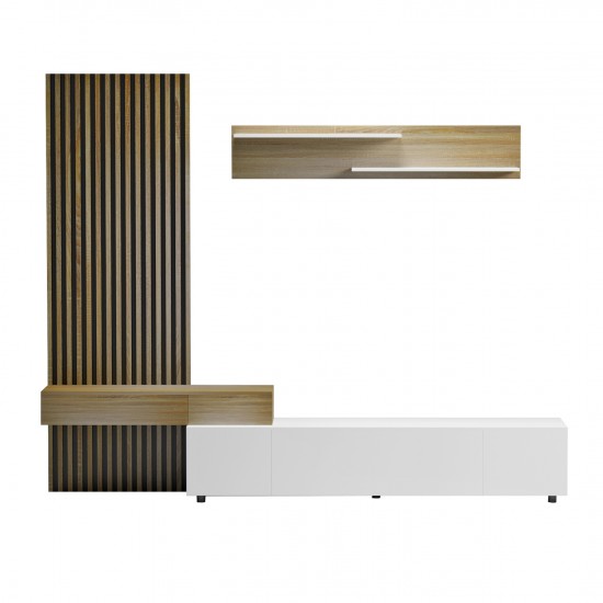 ΣΥΝΘΕΣΗ ΤΗΛΕΟΡΑΣΗΣ DORT ΜΕΛΑΜΙΝΗ ΣΕ ΣΟΝΑΜΑ-ΛΕΥΚΟ 249.5x42.2x199.5Υεκ