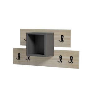 ΚΡΕΜΑΣΤΡΑ ΕΙΣΟΔΟΥ & ΡΑΦΙ SLOT ΜΕΛΑΜΙΝΗ SONAMA-ΓΚΡΙ 69x12x32Υεκ