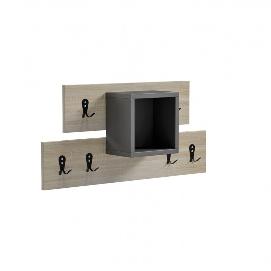 ΚΡΕΜΑΣΤΡΑ ΕΙΣΟΔΟΥ & ΡΑΦΙ SLOT ΜΕΛΑΜΙΝΗ SONAMA-ΓΚΡΙ 69x12x32Υεκ