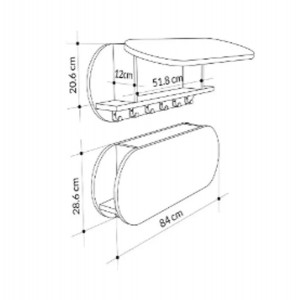 ΚΡΕΜΑΣΤΡΑ ΕΙΣΟΔΟΥ & ΚΛΕΙΣΤΟ ΡΑΦΙ STOR ΜΕΛΑΜΙΝΗ ΛΕΥΚΗ 84x12x28.6Υεκ