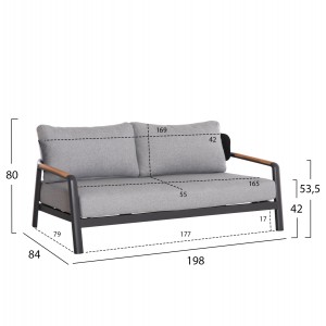 ΣΕΤ ΣΑΛΟΝΙ ΕΞ.ΧΩΡΟΥ 4ΤΜΧ ELARA ΓΚΡΙ ΑΛΟΥΜΙΝΙΟ & OLEFIN-TEAK ΦΥΣΙΚΟ