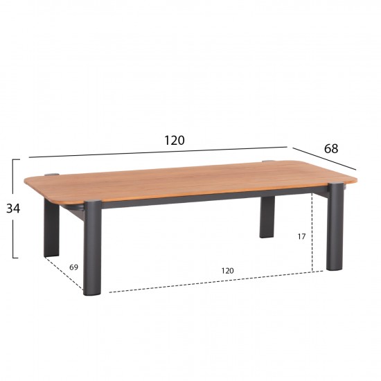 ΣΕΤ ΣΑΛΟΝΙ ΕΞ.ΧΩΡΟΥ 4ΤΜΧ ELARA ΓΚΡΙ ΑΛΟΥΜΙΝΙΟ & OLEFIN-TEAK ΦΥΣΙΚΟ