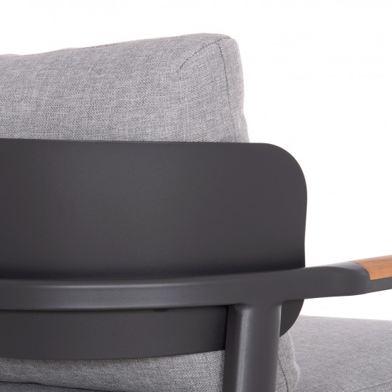 ΣΕΤ ΣΑΛΟΝΙ ΕΞ.ΧΩΡΟΥ 4ΤΜΧ ELARA ΓΚΡΙ ΑΛΟΥΜΙΝΙΟ & OLEFIN-TEAK ΦΥΣΙΚΟ