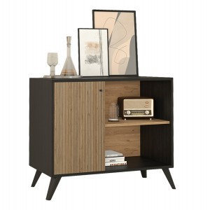 ΜΠΟΥΦΕΣ-ΚΟΝΣΟΛΑ ΜΕΛΑΜΙΝΗΣ KRUDEN ΜΑΥΡΟ-ΦΥΣΙΚΟ 100x40x78.5Υεκ.