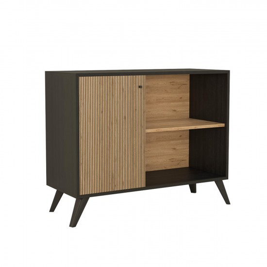 ΜΠΟΥΦΕΣ-ΚΟΝΣΟΛΑ ΜΕΛΑΜΙΝΗΣ KRUDEN ΜΑΥΡΟ-ΦΥΣΙΚΟ 100x40x78.5Υεκ.