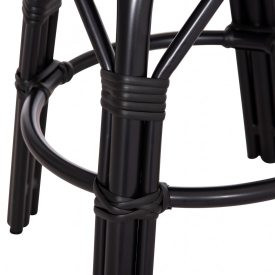 ΣΚΑΜΠΟ ΑΛΟΥΜΙΝΙΟΥ CHINO BAMBOO LOOK & TEXTILENE ΣΕ ΜΑΥΡΟ Φ36x46Υεκ.