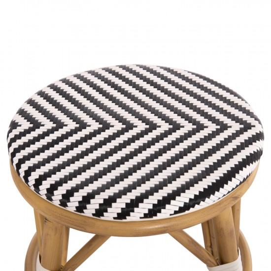 ΣΚΑΜΠΟ ΑΛΟΥΜΙΝΙΟΥ CHINO BAMBOO LOOK-TEXTILENE ΛΕΥΚΟ-ΜΑΥΡΟ Φ36x46Υεκ.