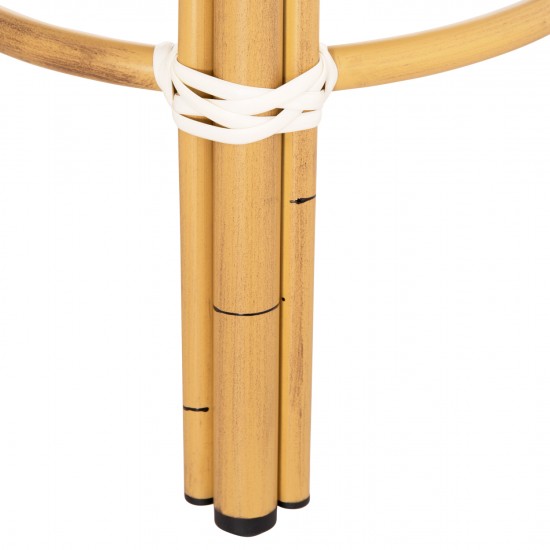 ΣΚΑΜΠΟ ΑΛΟΥΜΙΝΙΟΥ CHINO BAMBOO LOOK-TEXTILENE ΛΕΥΚΟ-ΜΑΥΡΟ Φ36x46Υεκ.