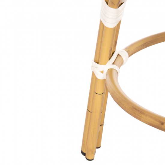 ΣΚΑΜΠΟ ΑΛΟΥΜΙΝΙΟΥ CHINO BAMBOO LOOK-TEXTILENE ΛΕΥΚΟ-ΜΑΥΡΟ Φ36x46Υεκ.