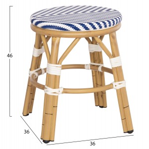 ΣΚΑΜΠΟ ΑΛΟΥΜΙΝΙΟΥ CHINO BAMBOO LOOK-TEXTILENE ΛΕΥΚΟ-ΜΠΛΕ Φ36x46Υεκ.