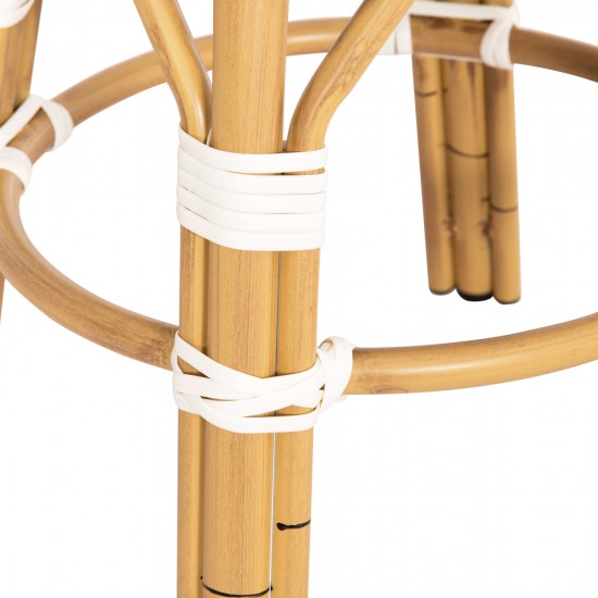 ΣΚΑΜΠΟ ΑΛΟΥΜΙΝΙΟΥ CHINO BAMBOO LOOK-TEXTILENE ΛΕΥΚΟ-ΜΠΛΕ Φ36x46Υεκ.