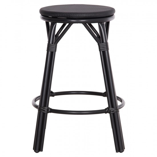 ΣΚΑΜΠΟ ΜΠΑΡ ΑΛΟΥΜΙΝΙΟΥ ΜΕΣΑΙΟΥ ΥΨΟΥΣ CHINO BAMBOO LOOK & TEXTILENE ΜΑΥΡΟ Φ43x65Υεκ