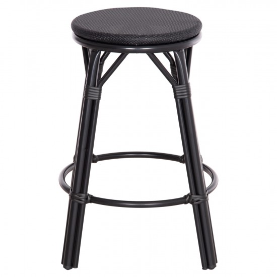 ΣΚΑΜΠΟ ΜΠΑΡ ΑΛΟΥΜΙΝΙΟΥ ΜΕΣΑΙΟΥ ΥΨΟΥΣ CHINO BAMBOO LOOK & TEXTILENE ΜΑΥΡΟ Φ43x65Υεκ