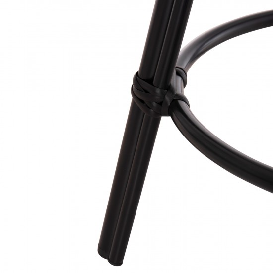 ΣΚΑΜΠΟ ΜΠΑΡ ΑΛΟΥΜΙΝΙΟΥ ΜΕΣΑΙΟΥ ΥΨΟΥΣ CHINO BAMBOO LOOK & TEXTILENE ΜΑΥΡΟ Φ43x65Υεκ