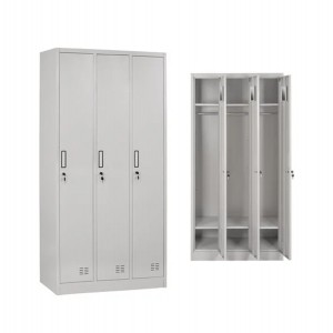 ΜΕΤΑΛΛΙΚΟΣ ΤΡΙΠΛΟΣ ΦΟΡΙΑΜΟΣ ΜΕ ΚΛΕΙΔΑΡΙΕΣ ALTONA ΓΚΡΙ 90x45x185Υεκ.