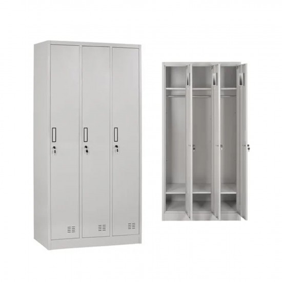 ΜΕΤΑΛΛΙΚΟΣ ΤΡΙΠΛΟΣ ΦΟΡΙΑΜΟΣ ΜΕ ΚΛΕΙΔΑΡΙΕΣ ALTONA ΓΚΡΙ 90x45x185Υεκ.