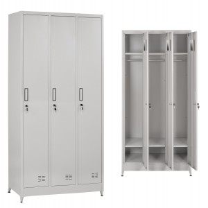 ΜΕΤΑΛΛΙΚΟΣ ΤΡΙΠΛΟΣ ΦΟΡΙΑΜΟΣ ΜΕ ΚΛΕΙΔΑΡΙΕΣ & ΠΟΔΙΑ ALTONA ΓΚΡΙ 90x45x195Υεκ.