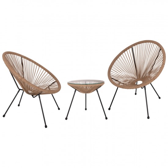 ΣΕΤ ΕΞΩΤΕΡΙΚΟΥ ΧΩΡΟΥ 3ΤΜΧ ACAPULCO TWISTED WICKER-ΜΕΤΑΛΛΟ