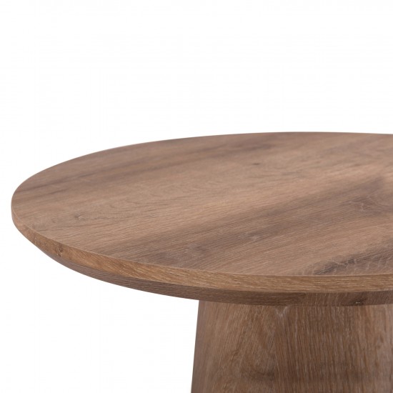 ΣΕΤ 2ΤΜΧ ΤΡΑΠΕΖΙΑ ΣΑΛΟΝΙΟΥ KARAN MDF ΦΥΣΙΚΟ ΞΥΛΟΥ Φ80εκ & Φ45εκ