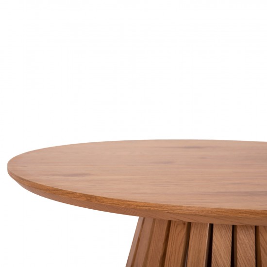 ΣΕΤ 2ΤΜΧ ΤΡΑΠΕΖΙΑ ΣΑΛΟΝΙΟΥ TALBERT MDF ΦΥΣΙΚΟ ΞΥΛΟΥ Φ80εκ & Φ45εκ