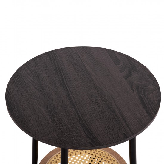 ΣΕΤ 2ΤΜΧ ΤΡΑΠΕΖΙΑ ΣΑΛΟΝΙΟΥ SEWELL MDF-ΜΕΤΑΛΛΟ-ΣΥΝΘΕΤΙΚΟ RATTAN Φ80εκ & Φ45εκ