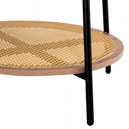 ΣΕΤ 2ΤΜΧ ΤΡΑΠΕΖΙΑ ΣΑΛΟΝΙΟΥ SEWELL MDF-ΜΕΤΑΛΛΟ-ΣΥΝΘΕΤΙΚΟ RATTAN Φ80εκ & Φ45εκ