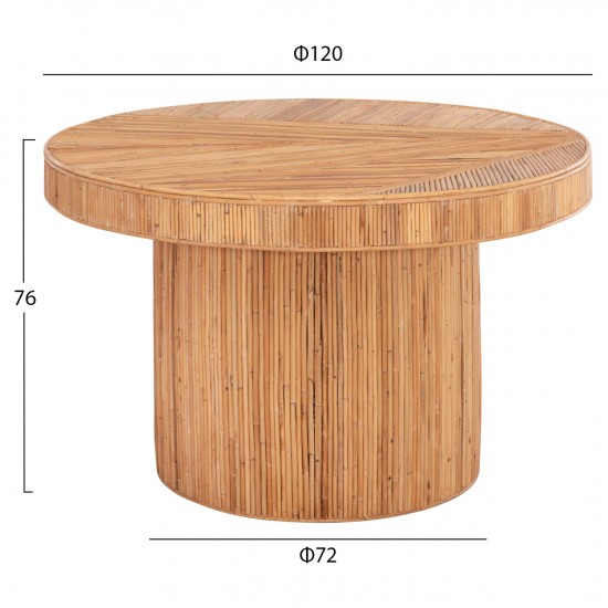 ΤΡΑΠΕΖΙ ΤΡΑΠΕΖΑΡΙΑΣ GATSBY ΦΥΣΙΚΟ RATTAN ΣΕ ΦΥΣΙΚΟ ΧΡΩΜΑ Φ120x76Υεκ.