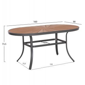 ΤΡΑΠΕΖΙ ΟΒΑΛ ΕΞ.ΧΩΡΟΥ TELAMO ΑΛΟΥΜΙΝΙΟ ΑΝΘΡΑΚΙ-POLYWOOD ΦΥΣΙΚΟ 160x90x73,5Υεκ