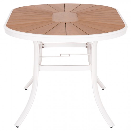 ΤΡΑΠΕΖΙ ΕΞΩΤ.ΧΩΡΟΥ TELAMO ΑΛΟΥΜΙΝΙΟ ΛΕΥΚΟ & POLYWOOD 160X90Χ73.5Υεκ.