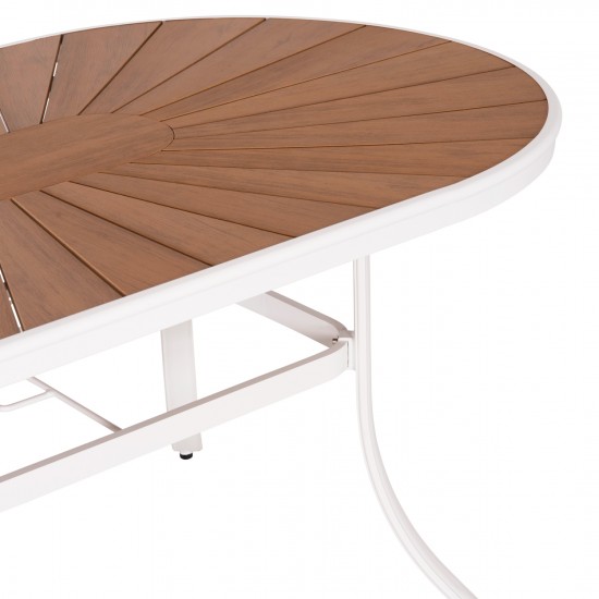 ΤΡΑΠΕΖΙ ΕΞΩΤ.ΧΩΡΟΥ TELAMO ΑΛΟΥΜΙΝΙΟ ΛΕΥΚΟ & POLYWOOD 160X90Χ73.5Υεκ.