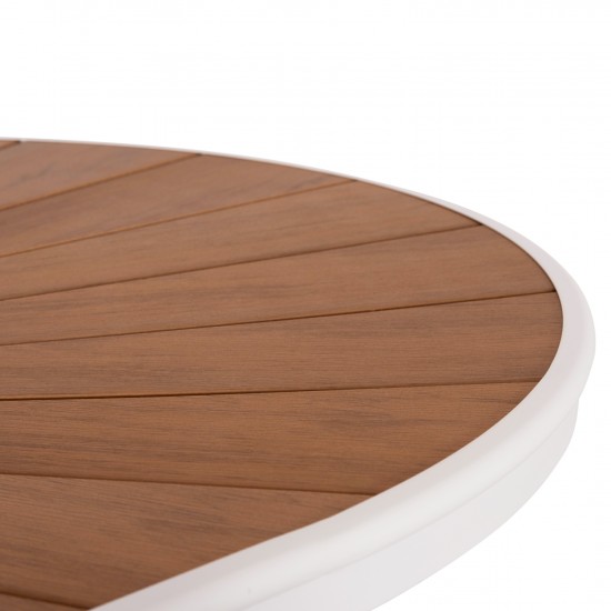 ΤΡΑΠΕΖΙ ΕΞΩΤ.ΧΩΡΟΥ TELAMO ΑΛΟΥΜΙΝΙΟ ΛΕΥΚΟ & POLYWOOD 160X90Χ73.5Υεκ.