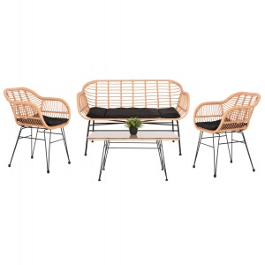 ΣΕΤ ΣΑΛΟΝΙ ΕΞΩΤΕΡΙΚΟΥ ΧΩΡΟΥ 4ΤΜΧ ALLEGRA WICKER-ΜΕΤΑΛΛΟ