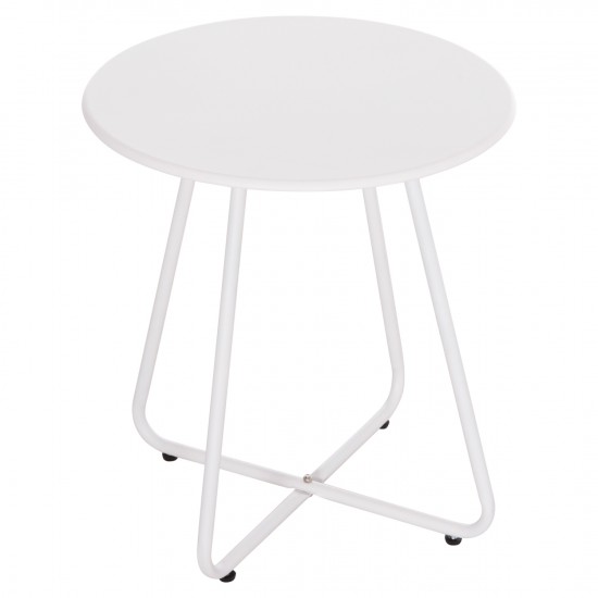 ΒΟΗΘΗΤΙΚΟ ΤΡΑΠΕΖΑΚΙ ΜΕΤΑΛΛΙΚΟ ΣΤΡΟΓΓΥΛΟ SAMMON ΛΕΥΚΟ Φ45x50Υεκ