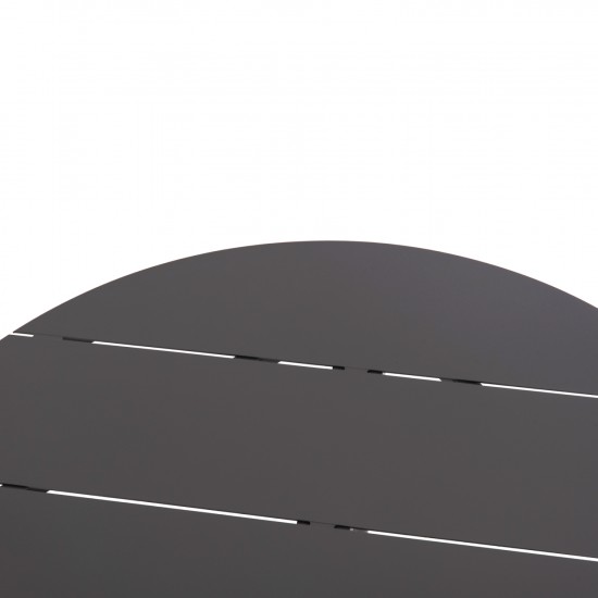 ΤΡΑΠΕΖΙ ΣΤΡΟΓΓΥΛΟ ΑΛΟΥΜΙΝΙΟΥ HIGER HM6289.01 ΓΚΡΙ Φ90x74Yεκ.