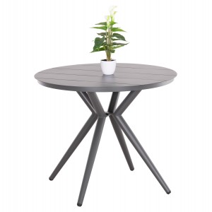 ΤΡΑΠΕΖΙ ΣΤΡΟΓΓΥΛΟ ΑΛΟΥΜΙΝΙΟΥ HIGER ΓΚΡΙ Φ90x74Yεκ.