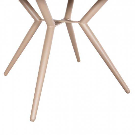 ΤΡΑΠΕΖΙ ΑΛΟΥΜΙΝΙΟΥ ΣΤΡΟΓΓΥΛΟ HIGER ΚΑΠΟΥΤΣΙΝΟ Φ126x74Υεκ.