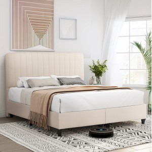 ΚΡEΒΑΤΙ ΔΙΠΛΟ LUTHER ΜΠΕΖ ΥΦΑΣΜΑ ΓΙΑ ΣΤΡΩΜΑ 160x200εκ.